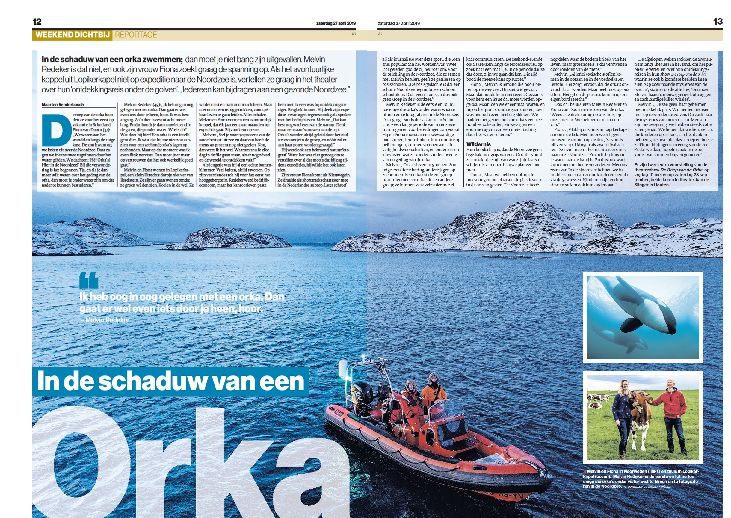 Interview in AD Utrecht: In de schaduw van een orka